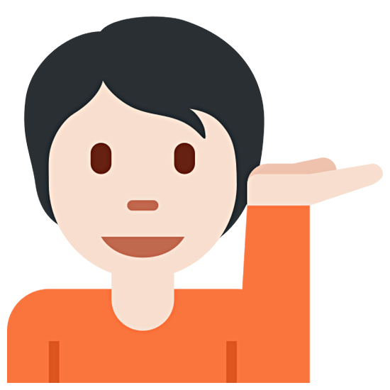 Emoji 💁🏻 Persona Al Punto Informazioni: Carnagione Chiara su Twitter Twemoji 15.0.