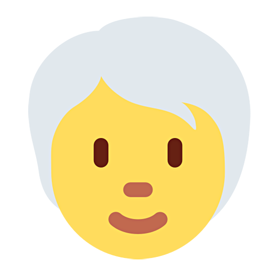 🧑‍🦳 Emoji Persona: cabello blanco en Twitter Twemoji 15.0.