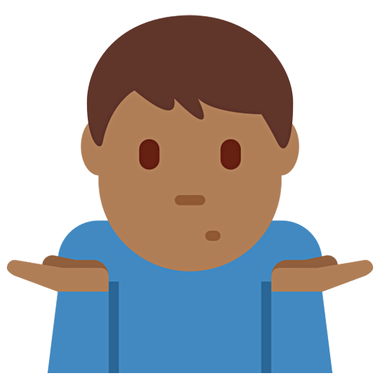 Emoji 🤷🏾‍♂️ Uomo Che Scrolla Le Spalle: Carnagione Abbastanza Scura su Twitter Twemoji 15.0.