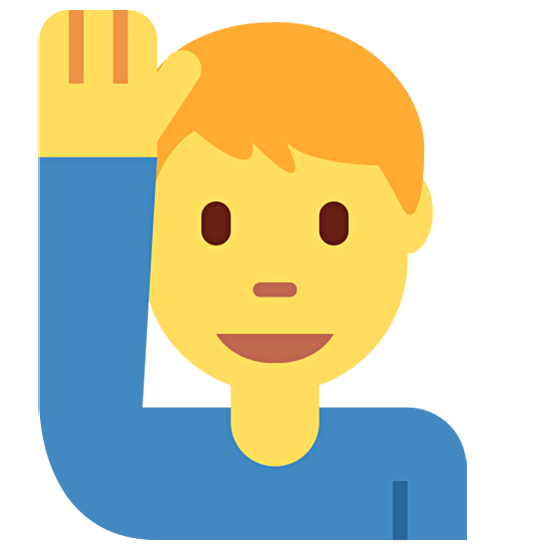 🙋‍♂️ Emoji Homem Levantando A Mão na Twitter Twemoji 15.0.