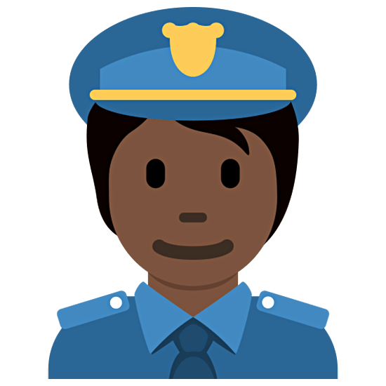 👮🏿 Emoji Agente De Policía: Tono De Piel Oscuro en Twitter Twemoji 15.0.