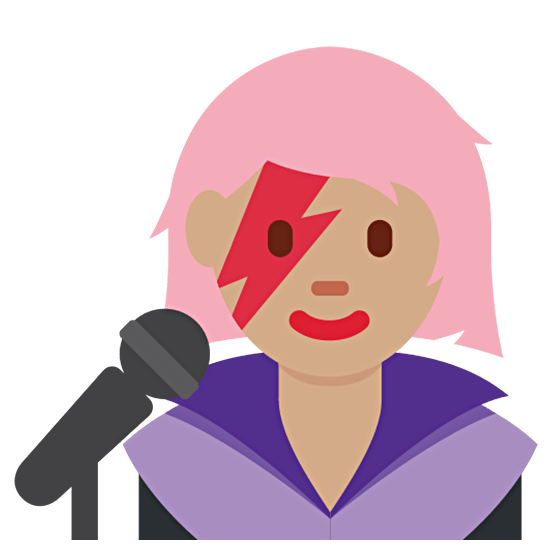Emoji 👩🏽‍🎤 Cantante Donna: Carnagione Olivastra su Twitter Twemoji 15.0.
