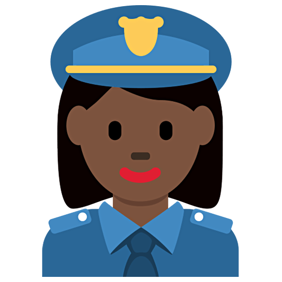 👮🏿‍♀️ Emoji Policial Mulher: Pele Escura na Twitter Twemoji 15.0.