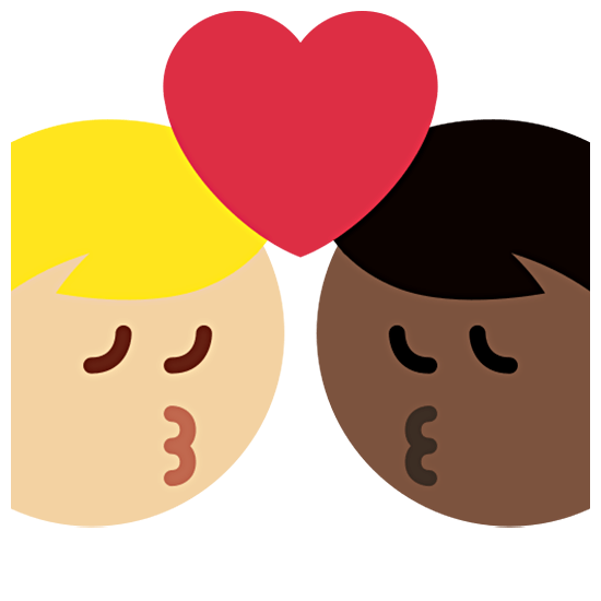 Emoji 👨🏼‍❤️‍💋‍👨🏿 Bacio Tra Coppia - Uomo: Carnagione Abbastanza Chiara, Uomo: Carnagione Scura su Twitter Twemoji 15.0.