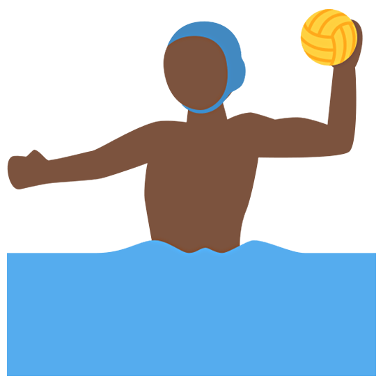 🤽🏿‍♂️ Emoji Hombre Jugando Al Waterpolo: Tono De Piel Oscuro en Twitter Twemoji 15.0.