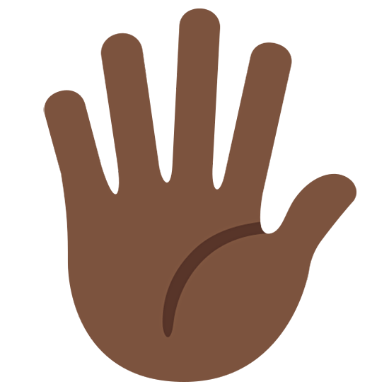 🖐🏿 Emoji Mão Aberta Com Os Dedos Separados: Pele Escura na Twitter Twemoji 15.0.