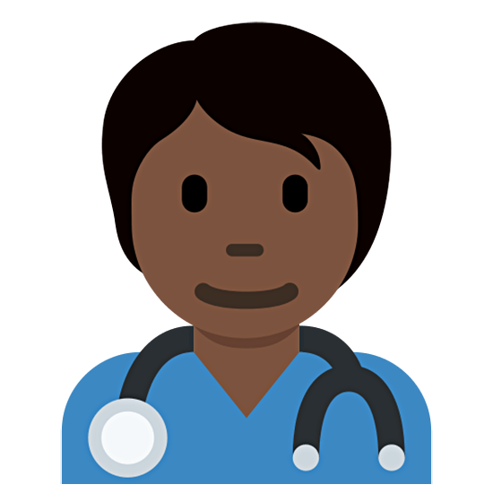 🧑🏿‍⚕️ Emoji Profissional De Saúde: Pele Escura na Twitter Twemoji 15.0.