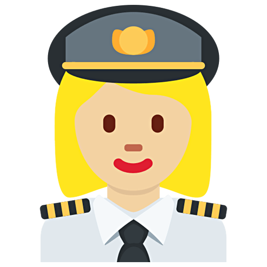 Piloto Mujer: Tono De Piel Claro Medio Twitter Twemoji 15.0.