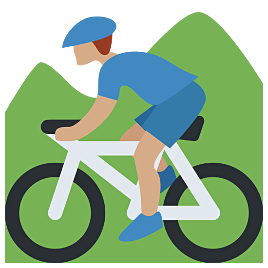 Ciclista Uomo Di Mountain Bike: Carnagione Olivastra Twitter Twemoji 15.0.