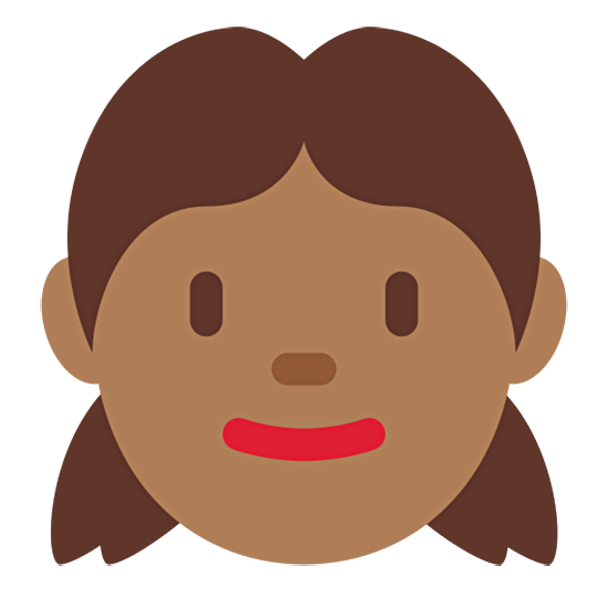 👧🏾 Emoji Mädchen: mitteldunkle Hautfarbe Twitter Twemoji 15.0.