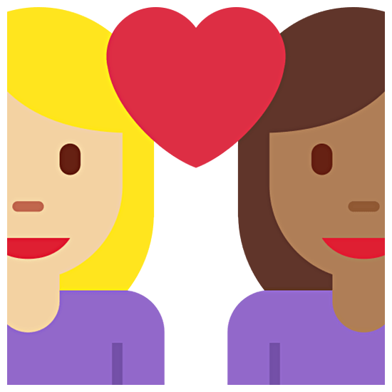 👩🏼‍❤️‍👩🏾 Emoji Liebespaar - Frau: mittelhelle Hautfarbe, Frau: mitteldunkle Hautfarbe Twitter Twemoji 15.0.