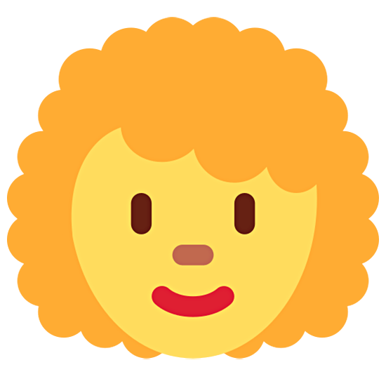 👩‍🦱 Emoji Frau: lockiges Haar Twitter Twemoji 15.0.