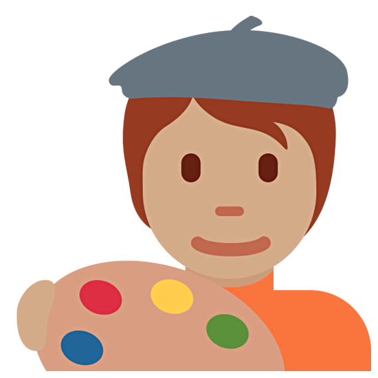 🧑🏽‍🎨 Emoji Künstler(in): mittlere Hautfarbe Twitter Twemoji 15.0.