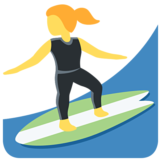 🏄‍♀️ Emoji Mulher Surfista na Twitter Twemoji 15.0.