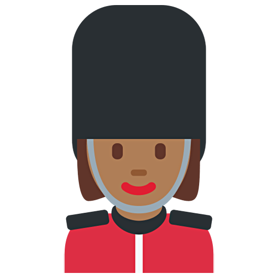 💂🏾‍♀️ Emoji Wachfrau: mitteldunkle Hautfarbe Twitter Twemoji 15.0.