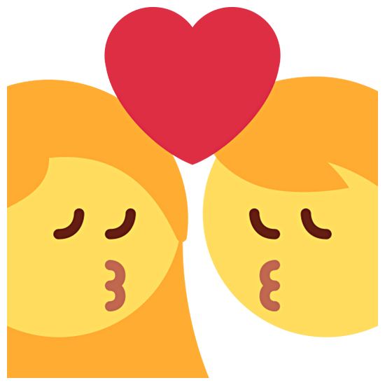 👩‍❤️‍💋‍👨 Emoji sich küssendes Paar: Frau, Mann Twitter Twemoji 15.0.