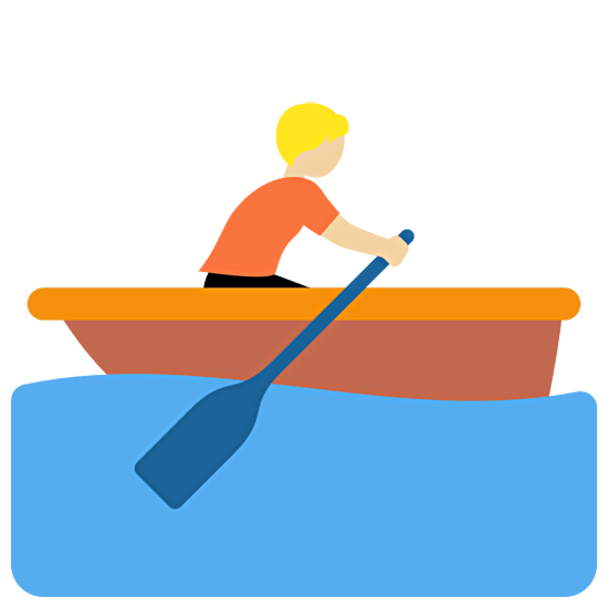 🚣🏼 Emoji Person im Ruderboot: mittelhelle Hautfarbe Twitter Twemoji 15.0.
