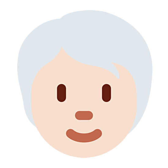 🧑🏻‍🦳 Emoji Erwachsener: helle Hautfarbe, weißes Haar Twitter Twemoji 15.0.
