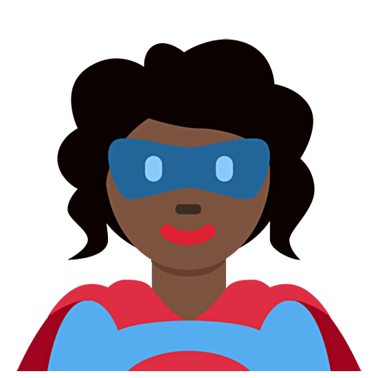 🦸🏿‍♀️ Emoji Super-heroína: Pele Escura na Twitter Twemoji 15.0.