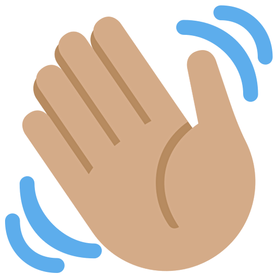 👋🏽 Emoji winkende Hand: mittlere Hautfarbe Twitter Twemoji 15.0.
