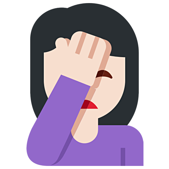 🤦🏻‍♀️ Emoji sich an den Kopf fassende Frau: helle Hautfarbe Twitter Twemoji 15.0.