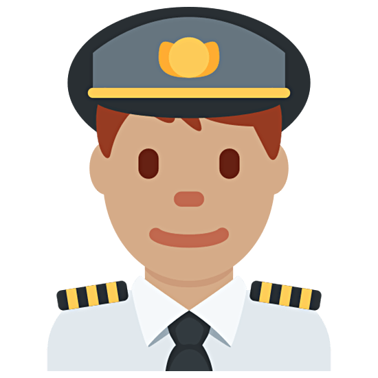 👨🏽‍✈️ Emoji Pilot: mittlere Hautfarbe Twitter Twemoji 15.0.