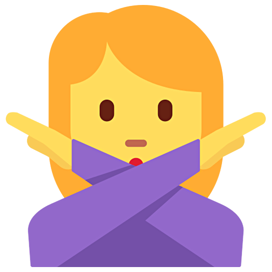 🙅‍♀️ Emoji Frau mit überkreuzten Armen Twitter Twemoji 15.0.