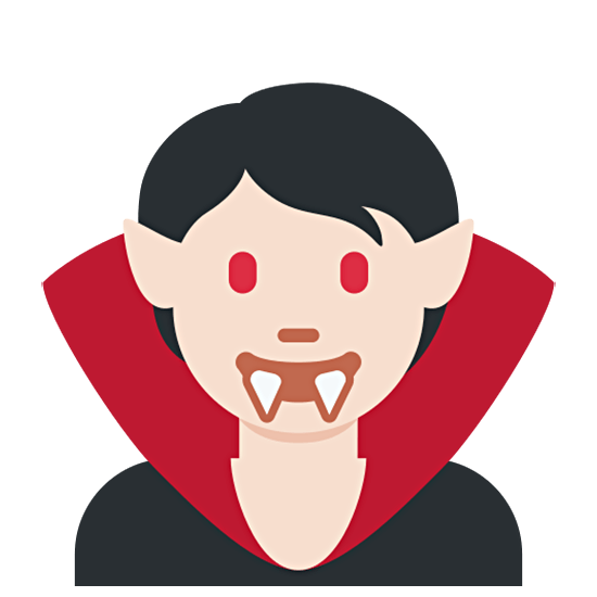 🧛🏻 Emoji Vampiro: Pele Clara na Twitter Twemoji 15.0.