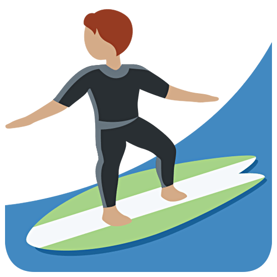 Émoji 🏄🏽 Personne Faisant Du Surf : Peau Légèrement Mate sur Twitter Twemoji 15.0.