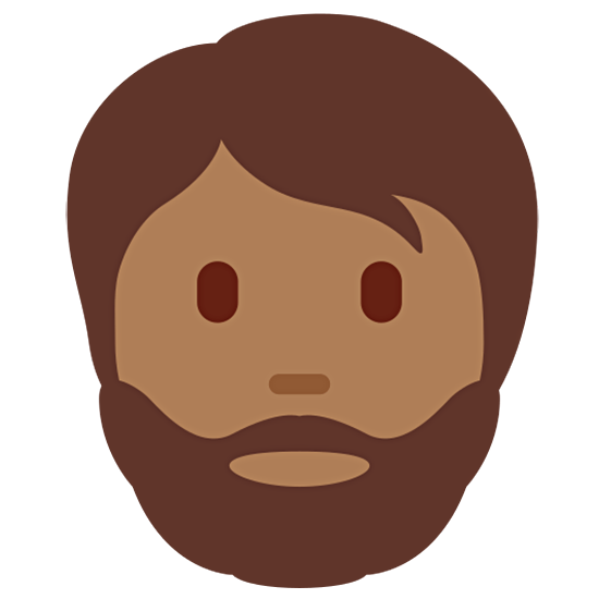🧔🏾 Emoji Mann: mitteldunkle Hautfarbe, Bart Twitter Twemoji 15.0.
