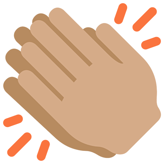 👏🏽 Emoji klatschende Hände: mittlere Hautfarbe Twitter Twemoji 15.0.