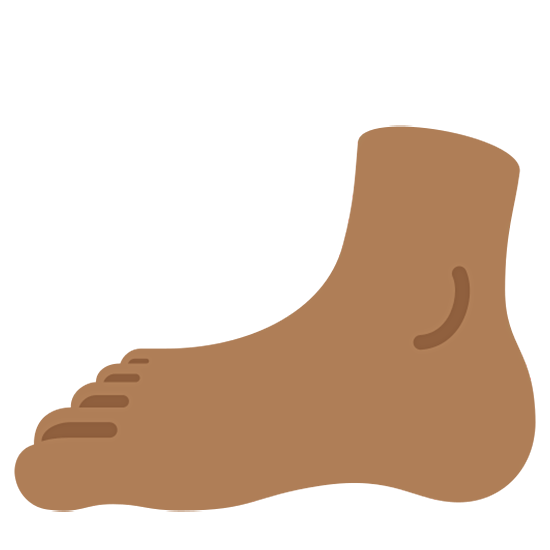 🦶🏾 Emoji Fuß: mitteldunkle Hautfarbe Twitter Twemoji 15.0.