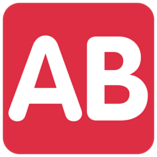 🆎 Emoji Großbuchstaben AB in rotem Quadrat Twitter Twemoji 15.0.
