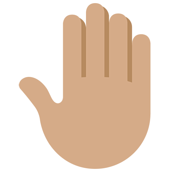 🤚🏽 Emoji erhobene Hand von hinten: mittlere Hautfarbe Twitter Twemoji 15.0.