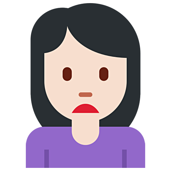 🙍🏻‍♀️ Emoji missmutige Frau: helle Hautfarbe Twitter Twemoji 15.0.