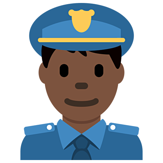 Émoji 👮🏿‍♂️ Policier : Peau Foncée sur Twitter Twemoji 15.0.
