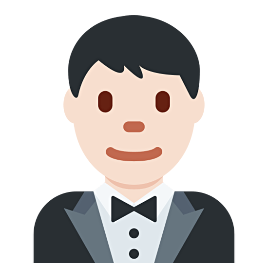 🤵🏻‍♂️ Emoji Homem de smoking: Pele Clara na Twitter Twemoji 15.0.