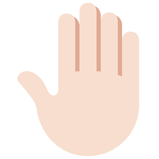 🤚🏻 Emoji erhobene Hand von hinten: helle Hautfarbe Twitter Twemoji 15.0.