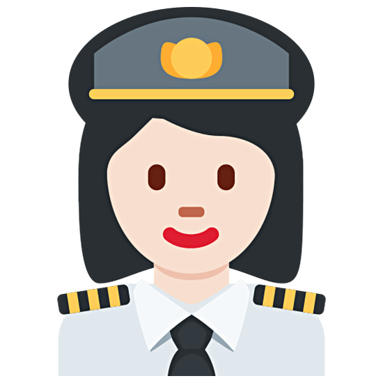 👩🏻‍✈️ Emoji Piloto De Avião Mulher: Pele Clara na Twitter Twemoji 15.0.