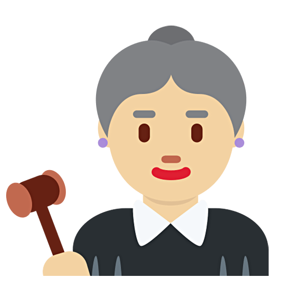 Emoji 👩🏼‍⚖️ Giudice Donna: Carnagione Abbastanza Chiara su Twitter Twemoji 15.0.
