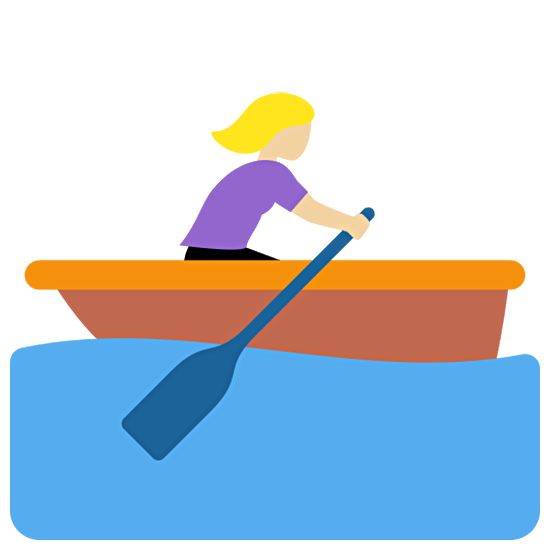 🚣🏼‍♀️ Emoji Frau im Ruderboot: mittelhelle Hautfarbe Twitter Twemoji 15.0.