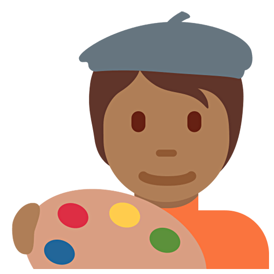 🧑🏾‍🎨 Emoji Artista: Tono De Piel Oscuro Medio en Twitter Twemoji 15.0.