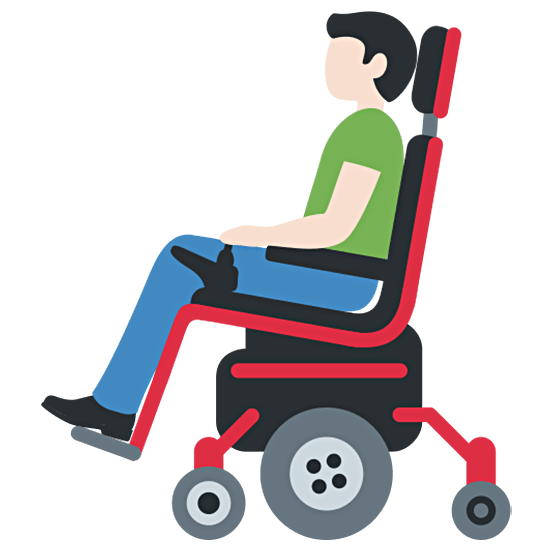 👨🏻‍🦼 Emoji Homem Em Cadeira De Rodas Motorizada: Pele Clara na Twitter Twemoji 15.0.