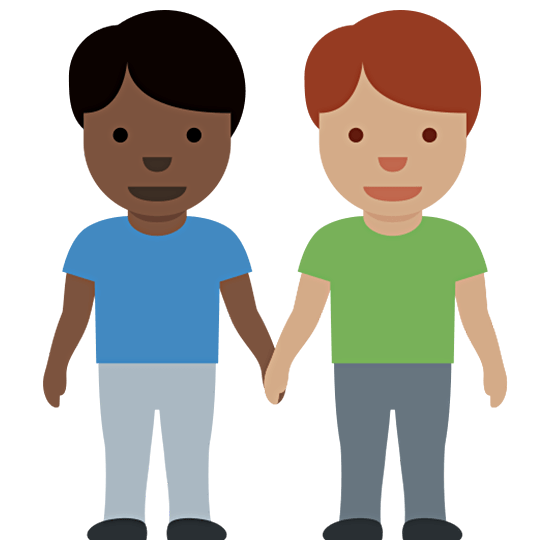 👨🏿‍🤝‍👨🏽 Emoji händchenhaltende Männer: dunkle Hautfarbe, mittlere Hautfarbe Twitter Twemoji 15.0.
