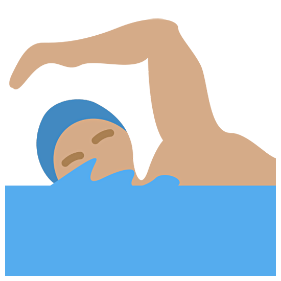 Emoji 🏊🏽‍♂️ Nuotatore: Carnagione Olivastra su Twitter Twemoji 15.0.