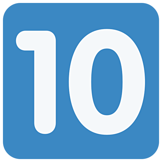 Emoji 🔟 Tasto: 10 su Twitter Twemoji 15.0.