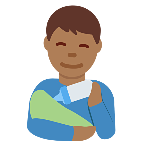 👨🏾‍🍼 Emoji Homem Alimentando Bebê: Pele Morena Escura na Twitter Twemoji 15.0.