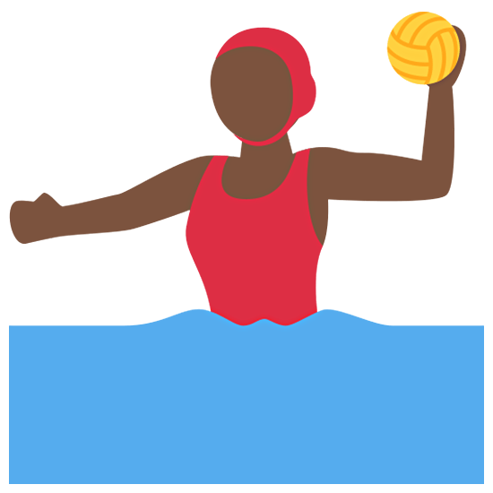 🤽🏿‍♀️ Emoji Mujer Jugando Al Waterpolo: Tono De Piel Oscuro en Twitter Twemoji 15.0.
