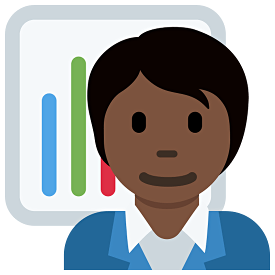 🧑🏿‍💼 Emoji Büroangestellte(r): dunkle Hautfarbe Twitter Twemoji 15.0.
