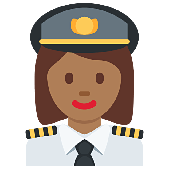 Pilota Donna: Carnagione Abbastanza Scura Twitter Twemoji 15.0.